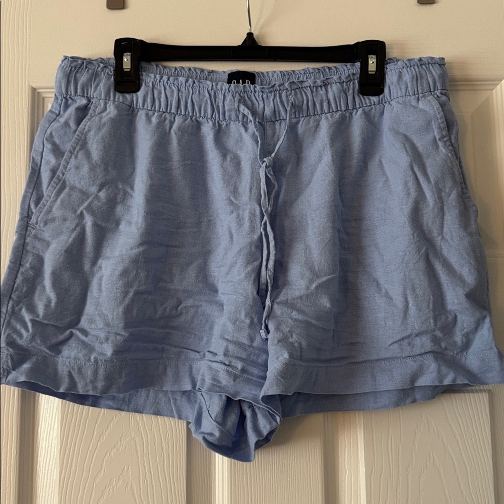 Light Blue Linen Shorts
